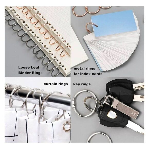 Curtain rings 2 packs of shower curtain, key ring, binder, etc. NEW - Picture 10 of 11